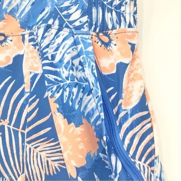 Columbia PFG Tidal Wave Blue Peach Tropical Floral Print Pull On Quick Dry Short - Picture 5 of 11